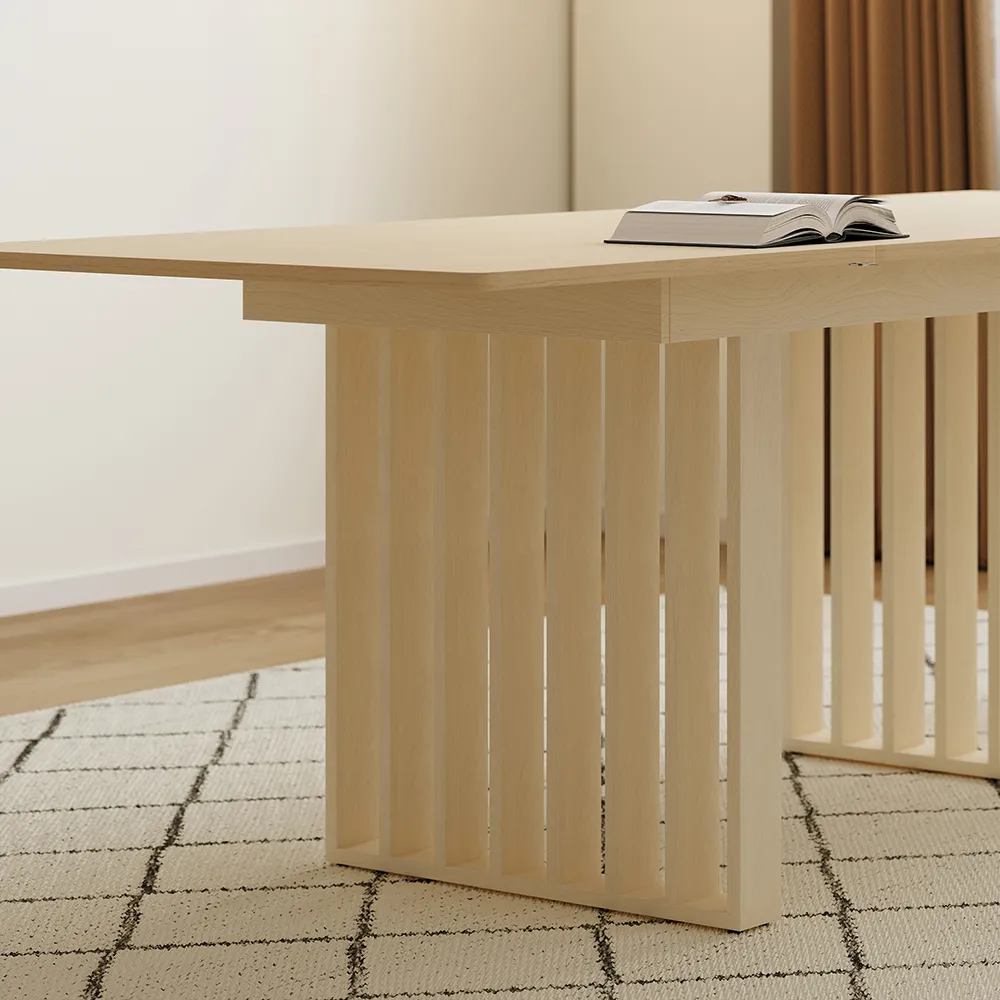Dining Table Set 55"-87" Rectangle Extendable Whitewash Dining Table & — image 3