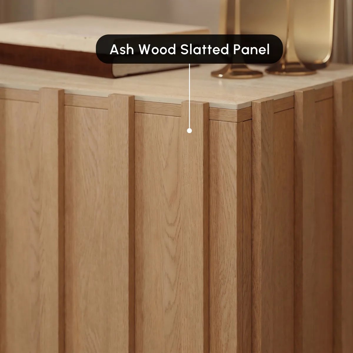 Aura Natural Ash Wood Led Nightstand with Charging Station — image 17