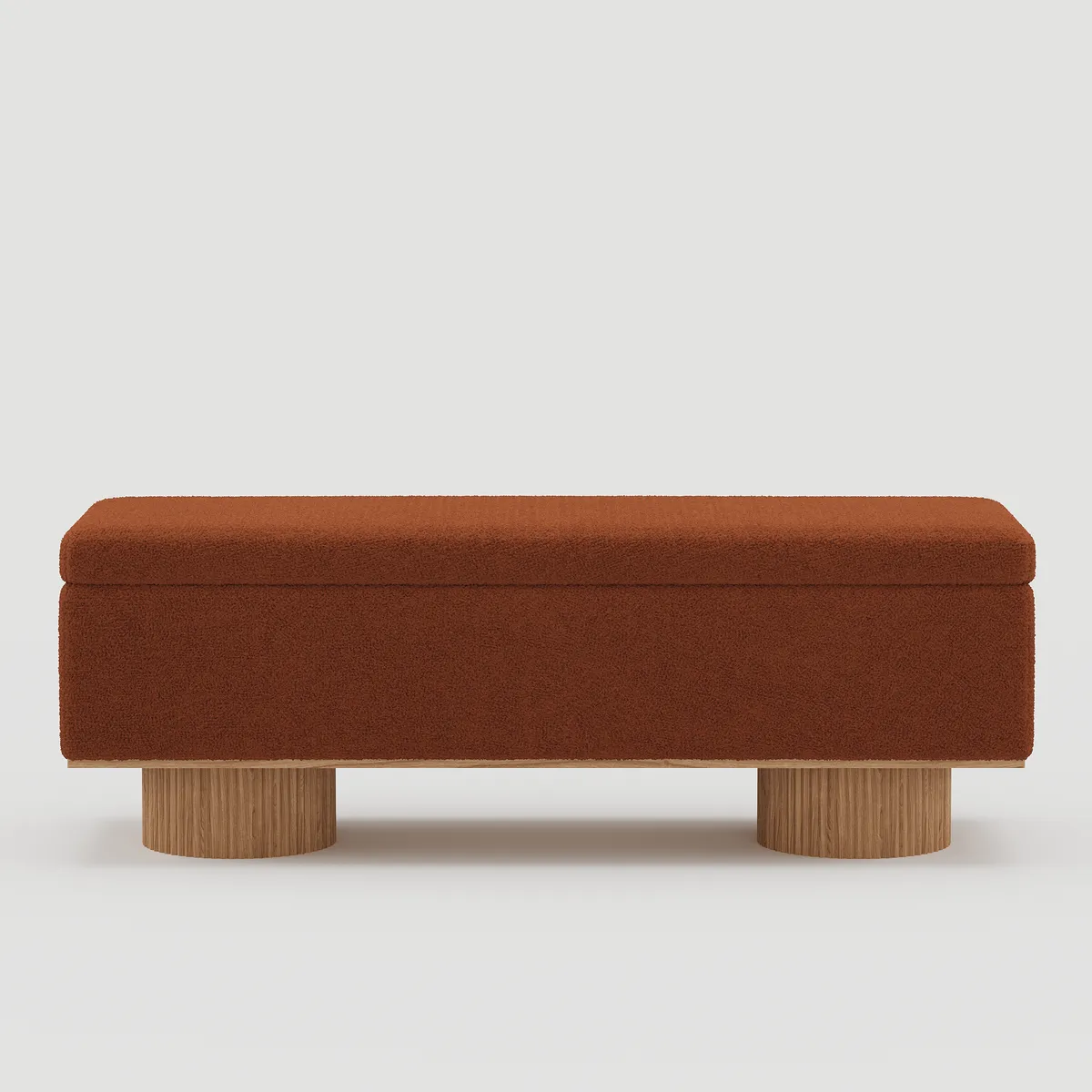 Teddy Fabric Fluffy Faux Fur Flip Top Wood Storage Bench — image 17