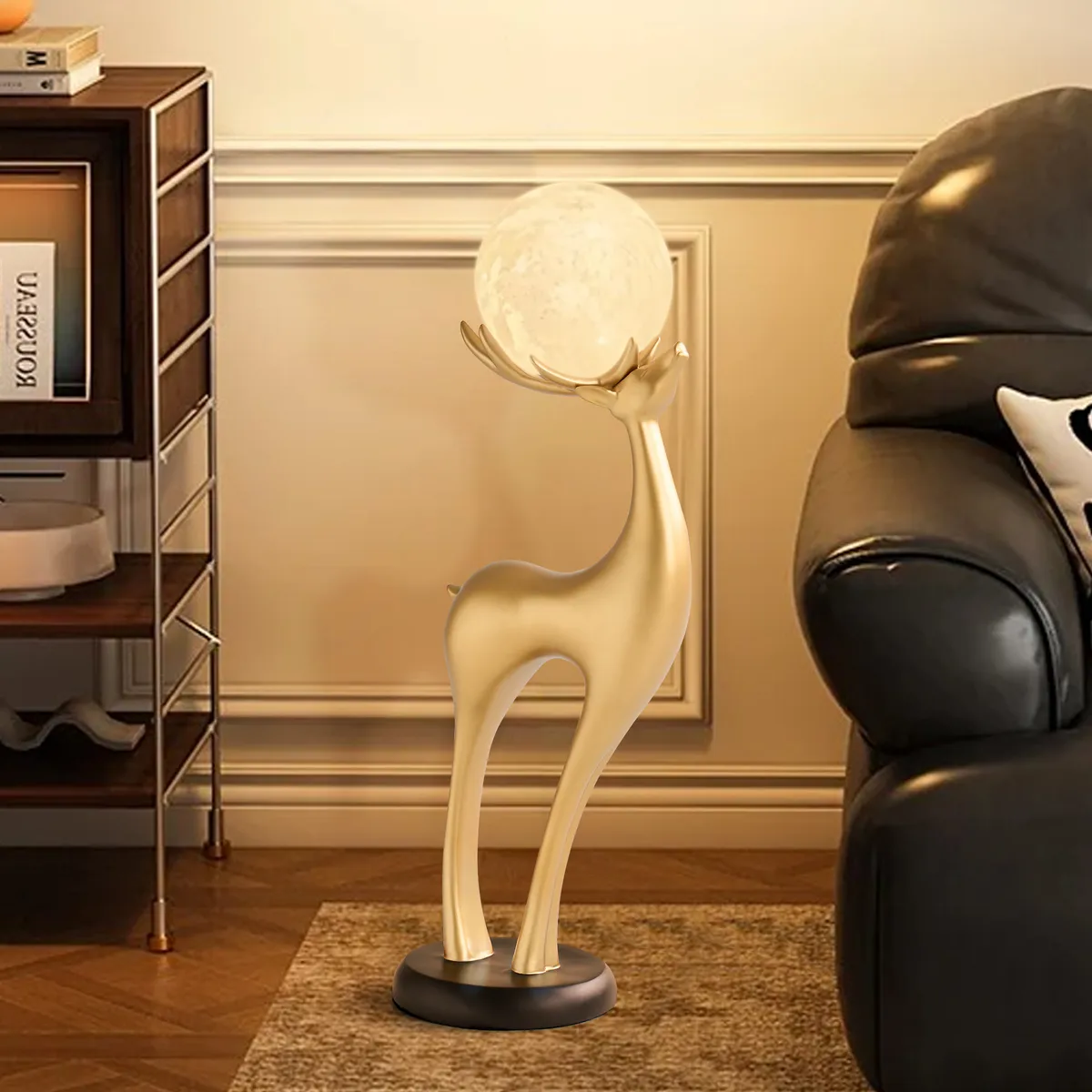Modern Resin Deer Floor Lamp with Remote Control – 30" Tall with Light-Up Ball — image 7