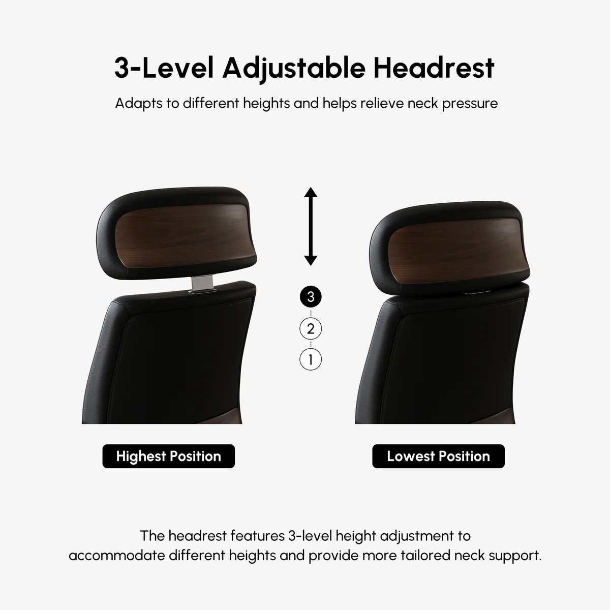 Black Genuine Leather Swivel Office Chair with Ergonomic Synchro-Tilt Recline System — image 8