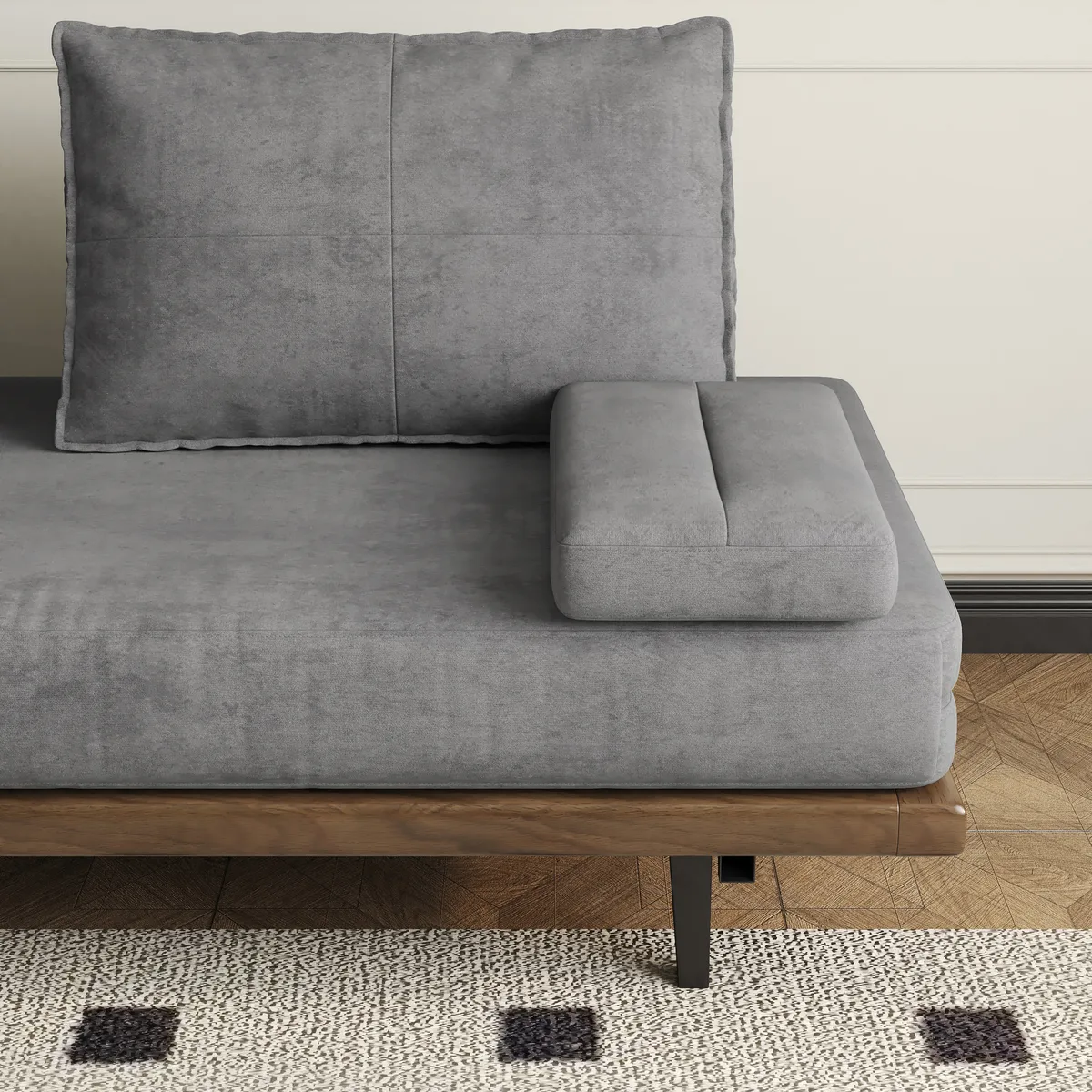 Full Size Daybed Futon Bed Cotton & Linen Convertible Sofa Bed — image 17