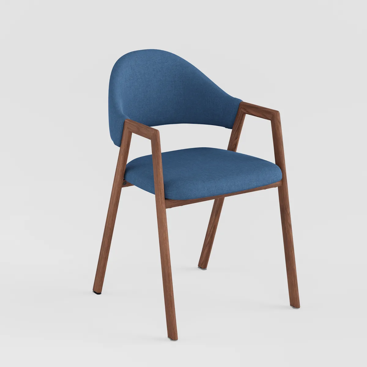 Blue Linen Upholstered 4-Piece Dining Chair Curved Back Chair — image 11