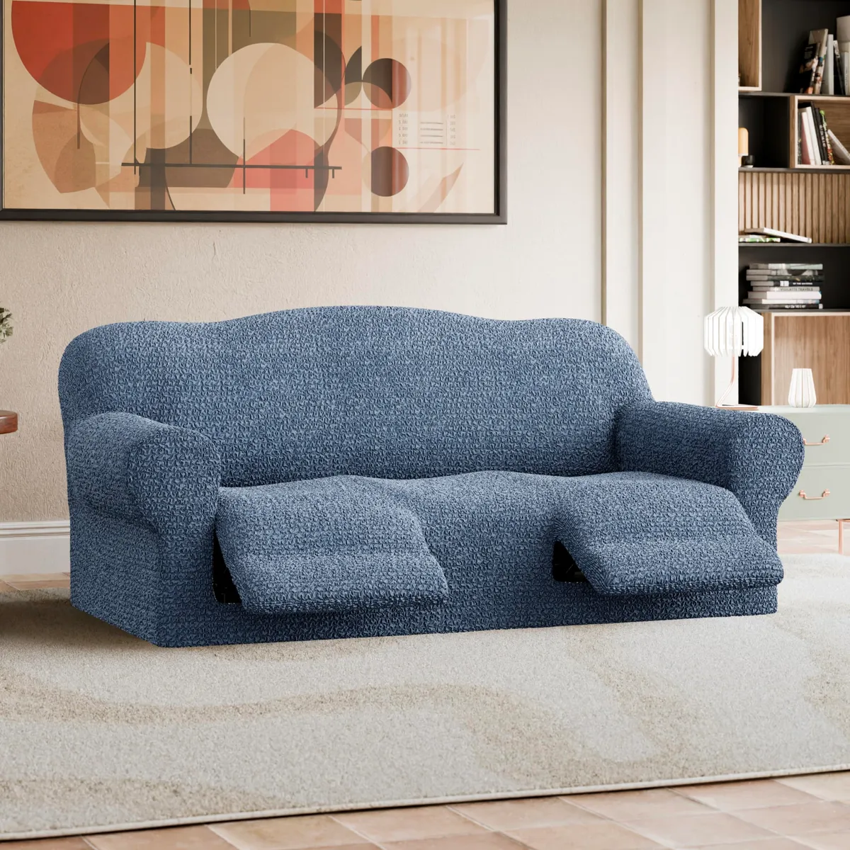 Recliner Sofa Slipcover - 1-Piece Furniture Protector - Form Fit, Machine Washable - CottonRich Collection — image 10