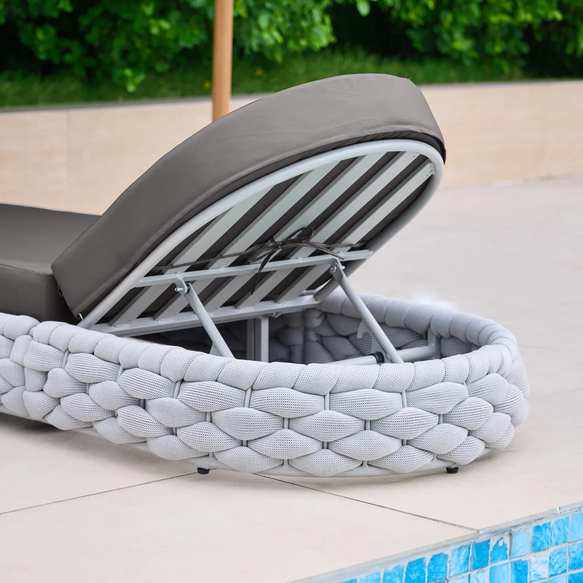 Cocaro Outdoor Aluminum & Rope Weave Adjustable Chaise Lounge — image 20