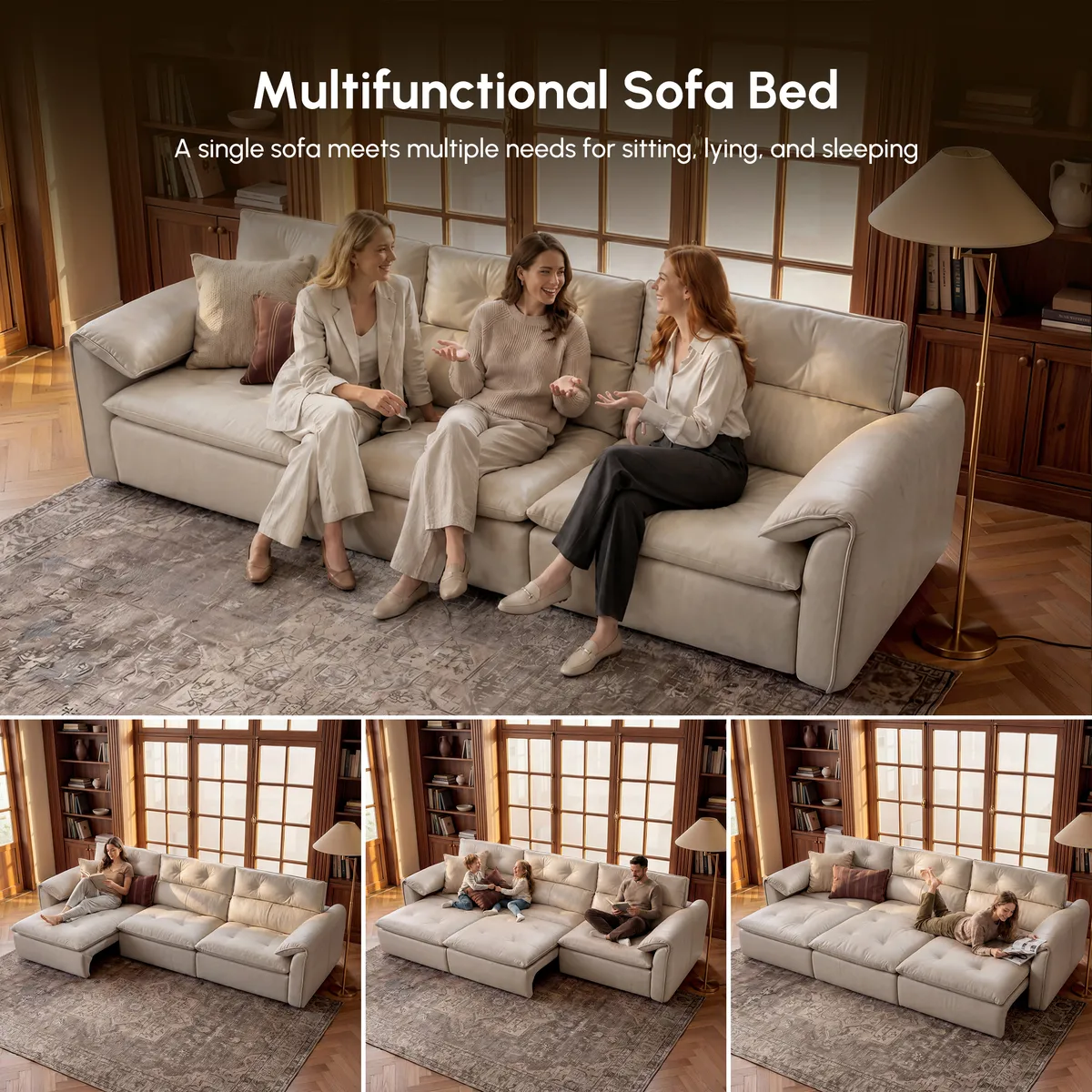 87" 2-Seater Genuine Leather Power Convertible Sleeper Sofa — image 20