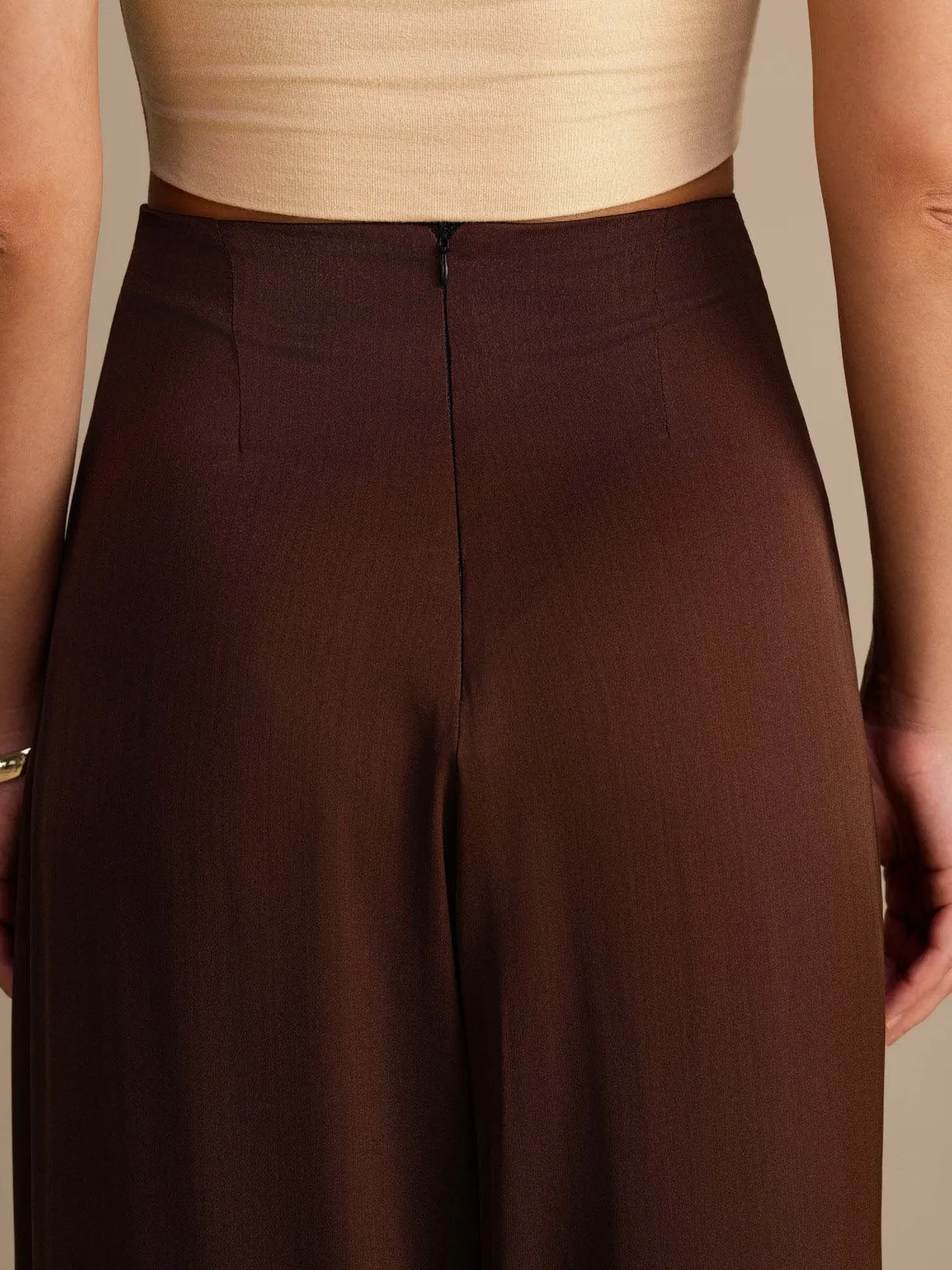 Classic 19Momme Silk Women’s High Waist Wide Leg Pleated Palazzo Pants — image 5
