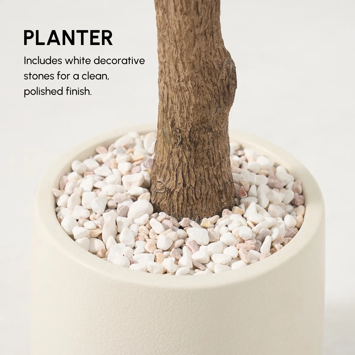 6 ft. Artificial Olive Tree with Planter and Decorative Pebbles — image 28