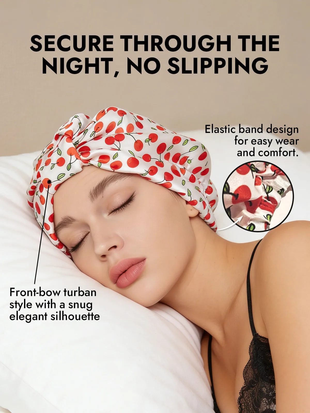 100% Mulberry Silk Night Turban Bonnet — image 4