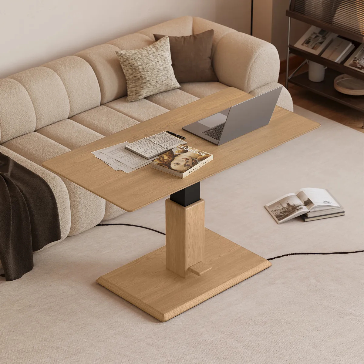 47" Black Lift-Top Height-Adjustable Coffee Table — image 14