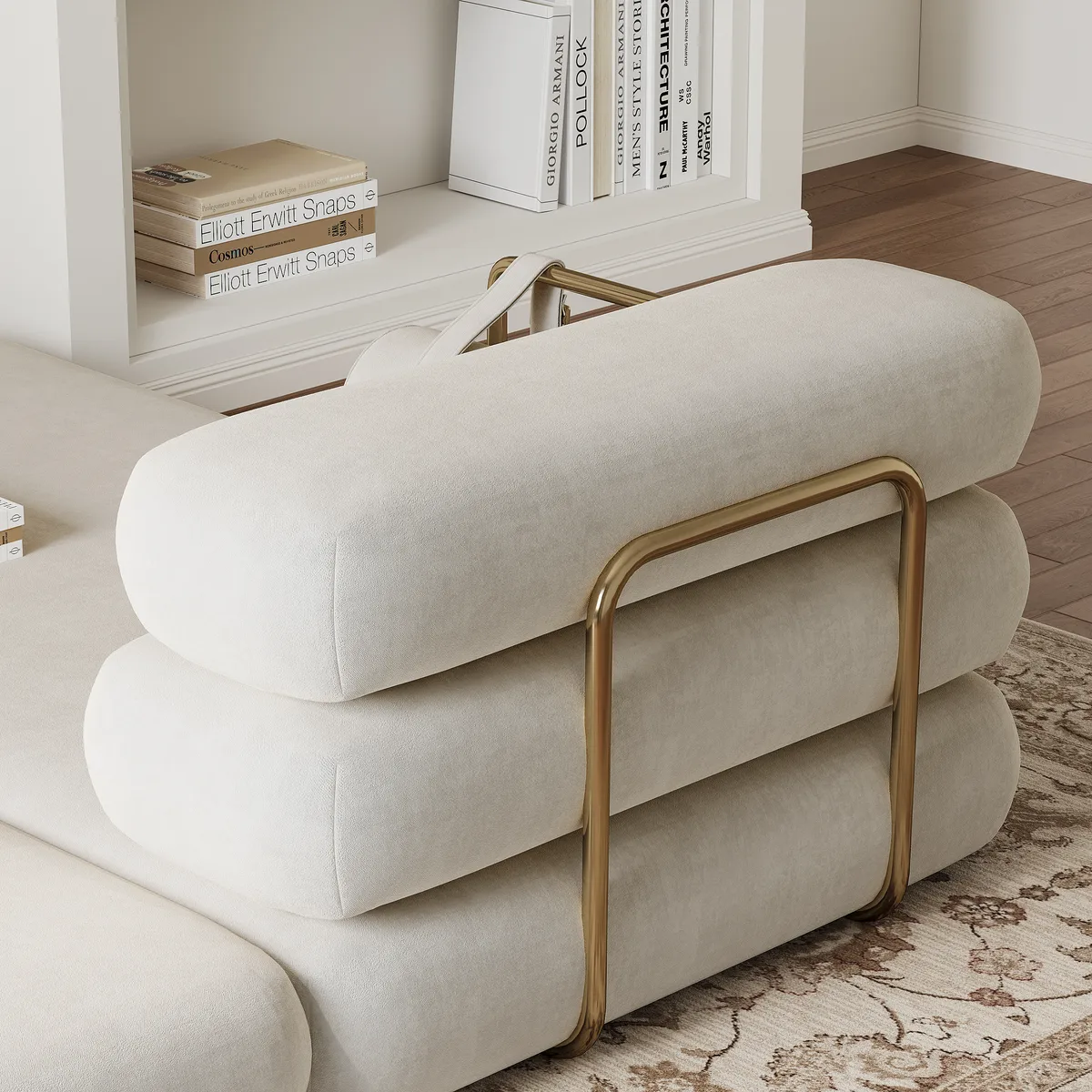 81" Queen 3-Seater Velvet 4 in 1 Futon Convertible Sleeper Sofa — image 18