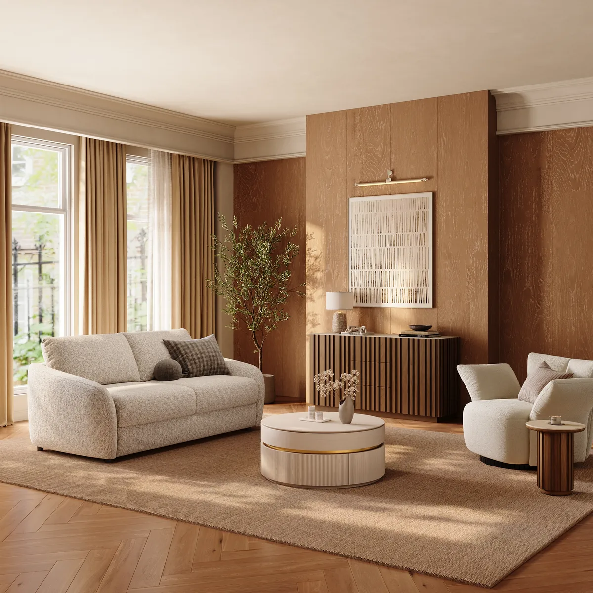 Modern Performance Chenille Sleeper Sofa — image 5