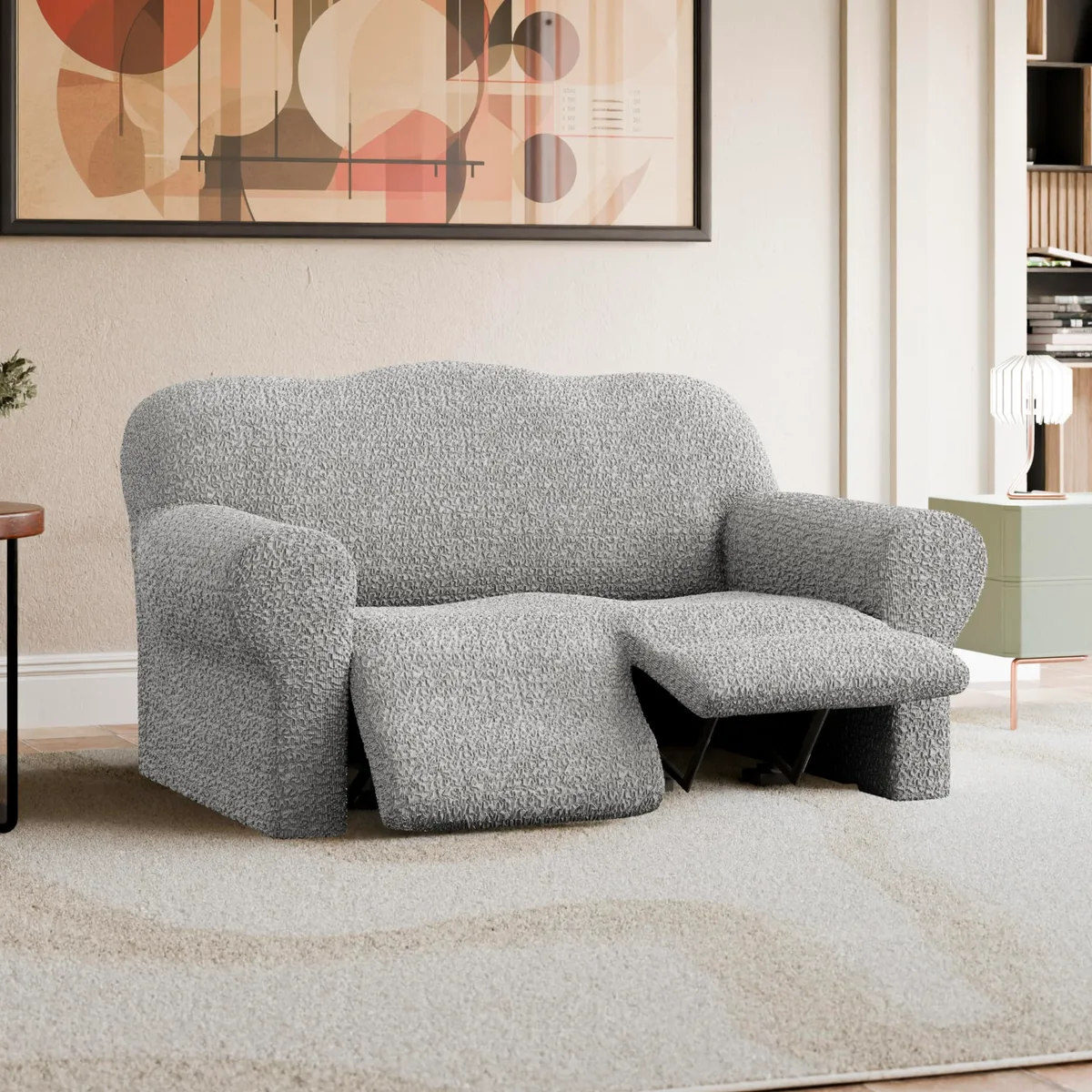 Recliner Loveseat Slipcover - 1-Piece Furniture Protector - Form Fit, Machine Washable - CottonRich Collection — image 8