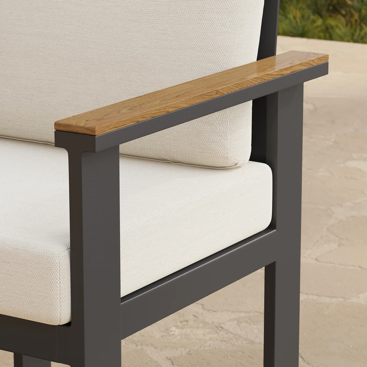 Tevara 5 Pieces Rectangle Wood & Aluminum Outdoor Patio Dining Set for 4 Person — image 8