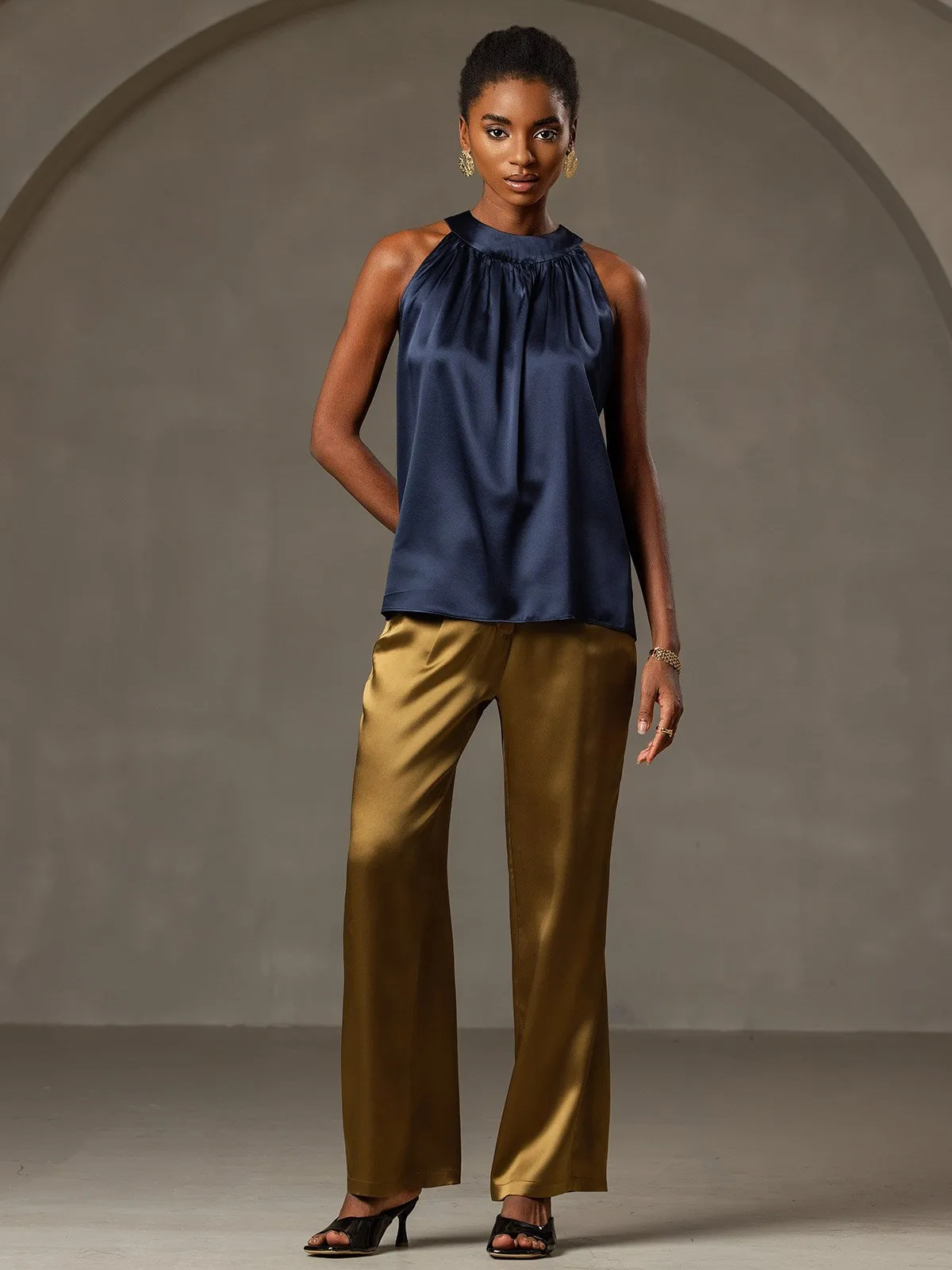 19Momme Silk Sleeveless Halter Neck Women's Top — image 5