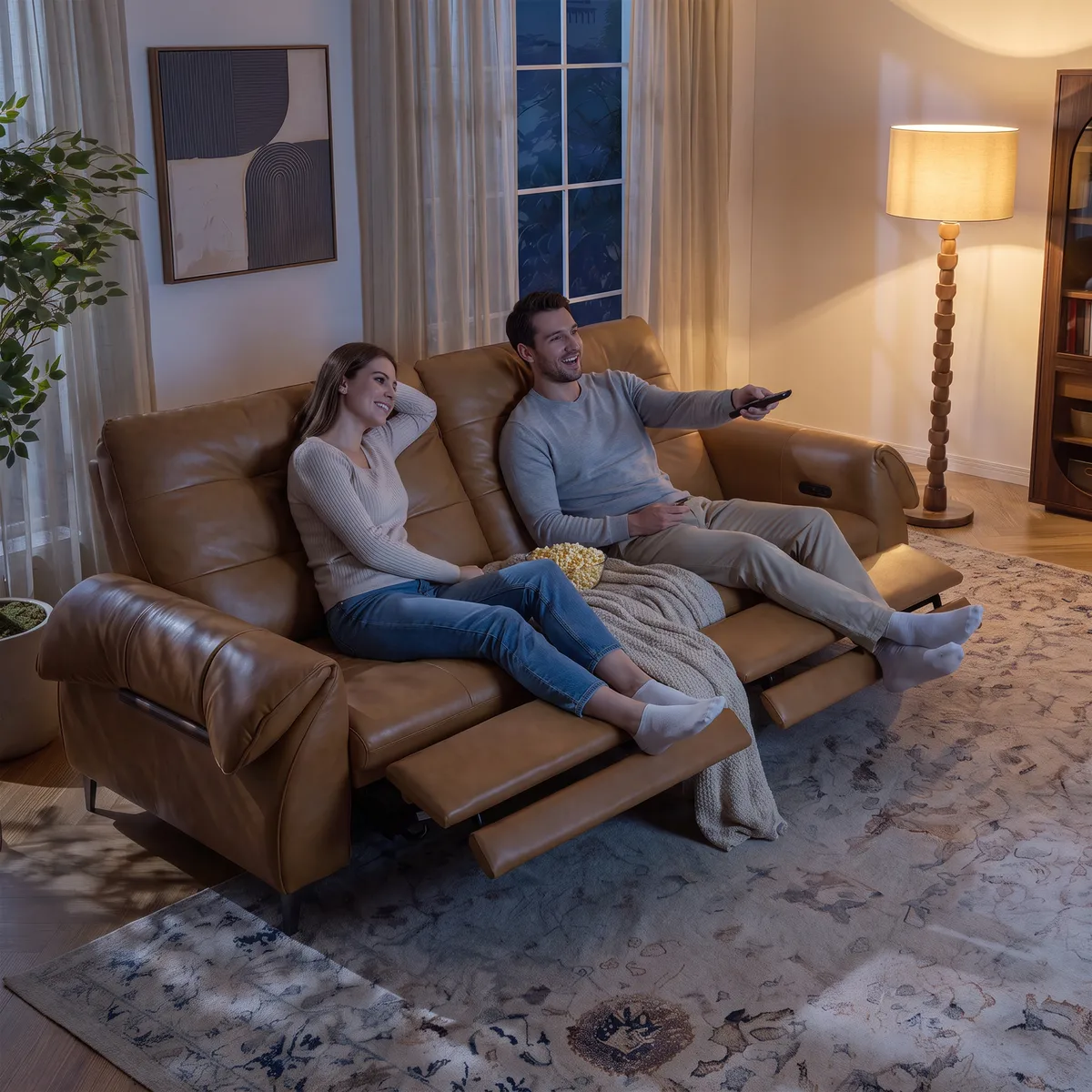 118" 3-Seater Genuine Leather Power Reclining Sofa with USB & Type-C — image 15