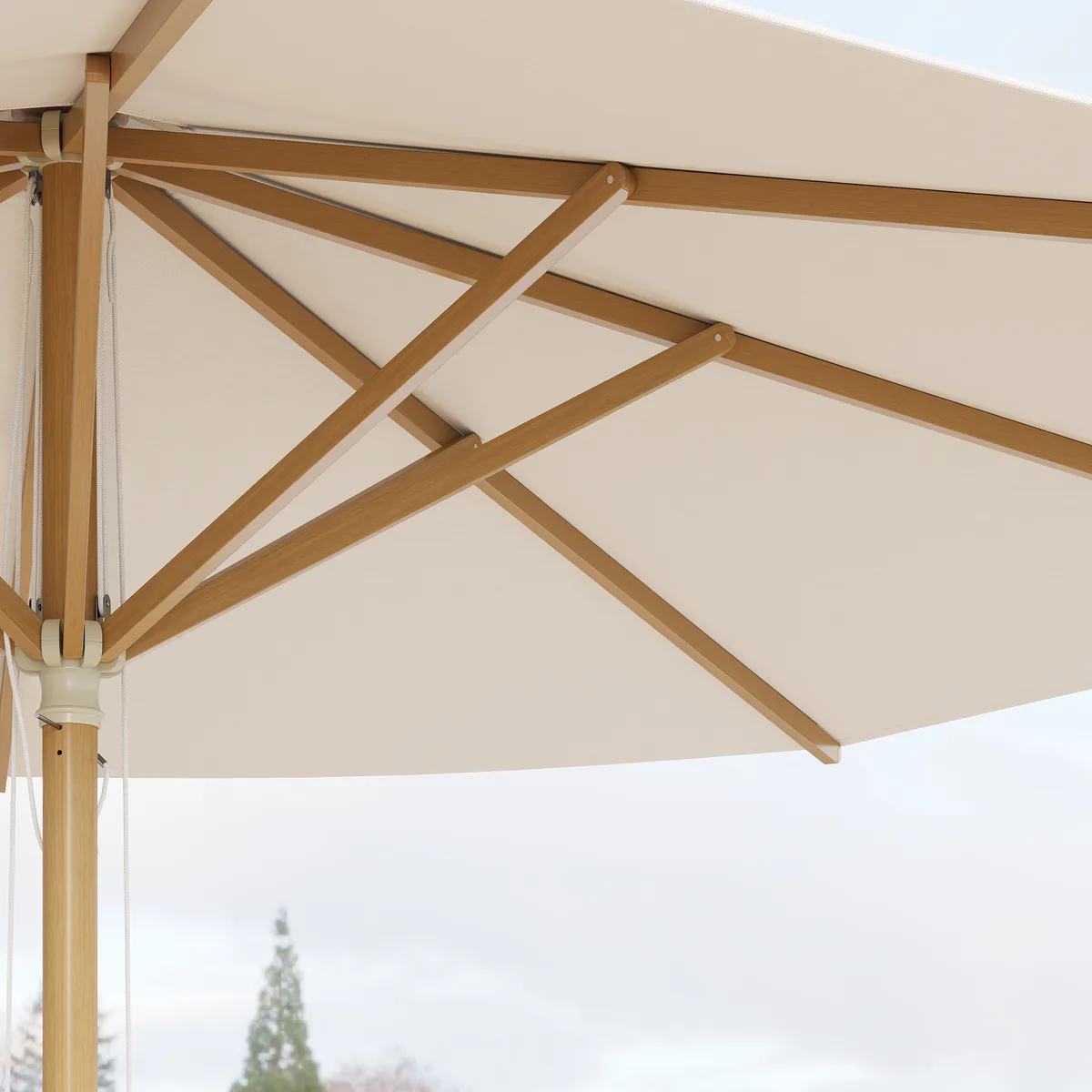 Tevara 10 ft. Patio Center Pole Umbrella with Marble Stand Outdoor Sun Umbrella for Pool / Beach — image 19