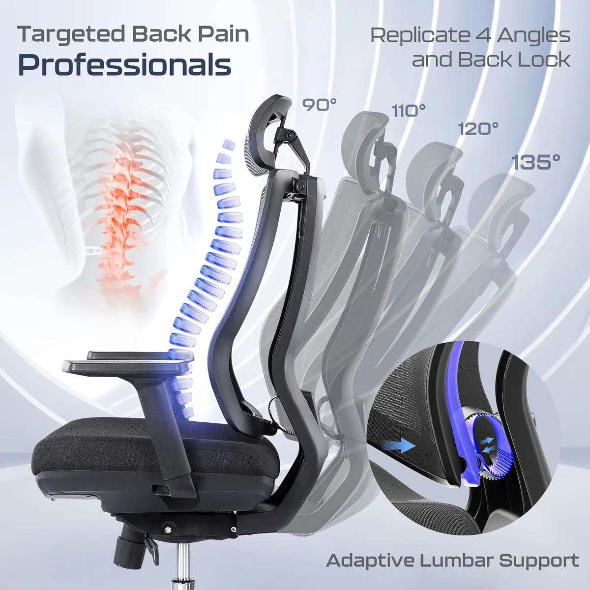 L2 (Ergo PRO 633) | Ergonomic Office Chair(Built-in Footrest) — image 5