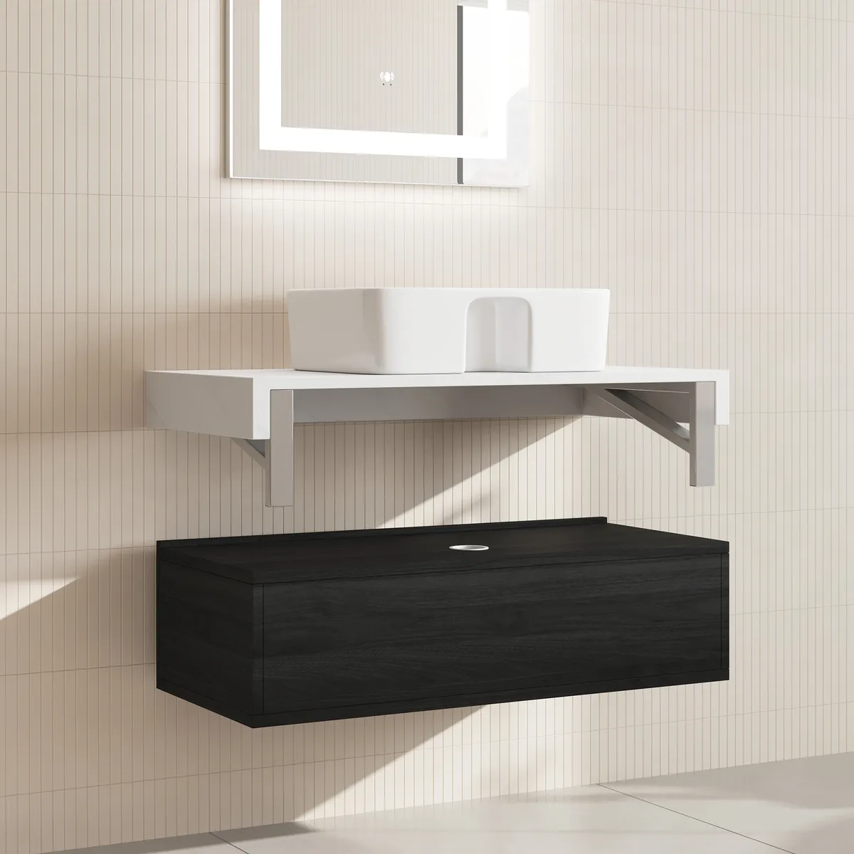 35.4" Floating Bathroom Vanity Set with Single Sink — image 2