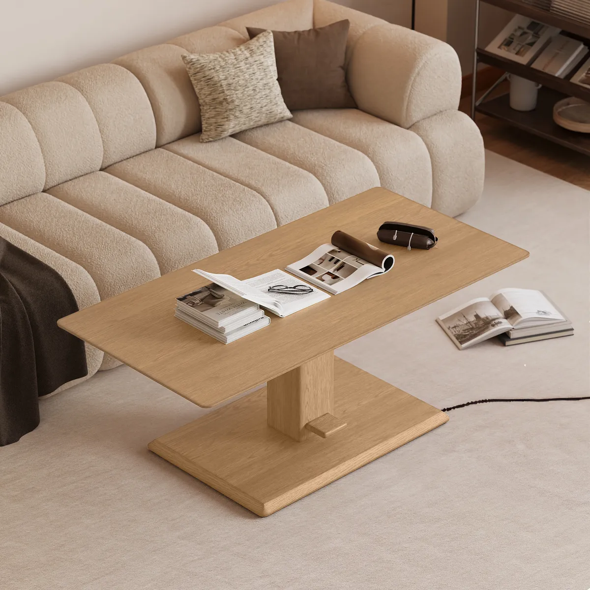 47" Black Lift-Top Height-Adjustable Coffee Table — image 17
