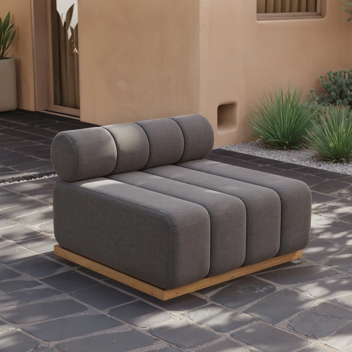 Resaro Outdoor 4-Piece Teak Modular Sectional Set — image 9