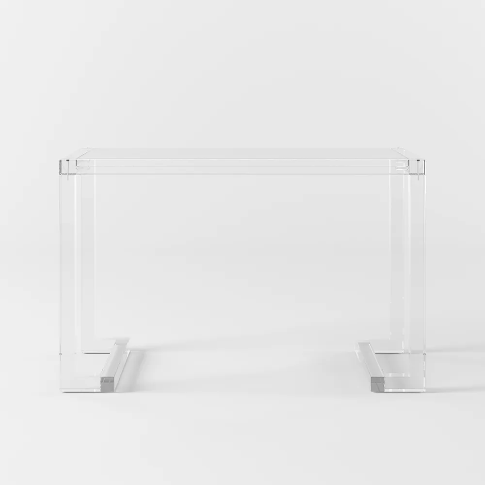 Savea 47.2" Modern Clear Tempered Glass Straight Desk — image 7