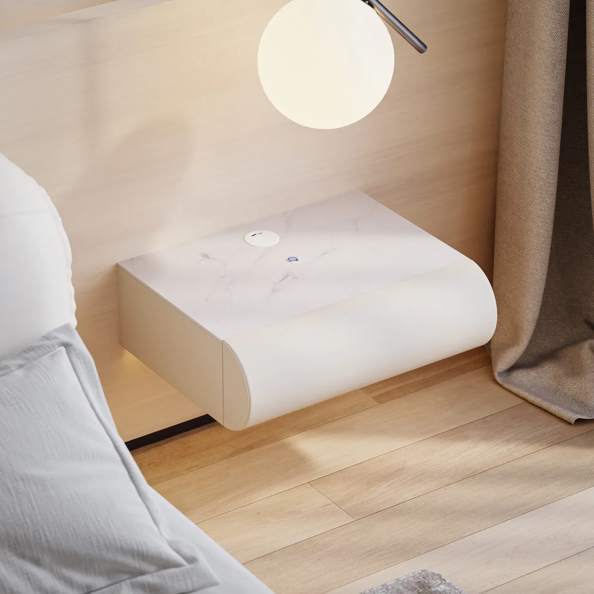 Humply Floating Smart Nightstand 1 Drawer Bedside Table — image 5