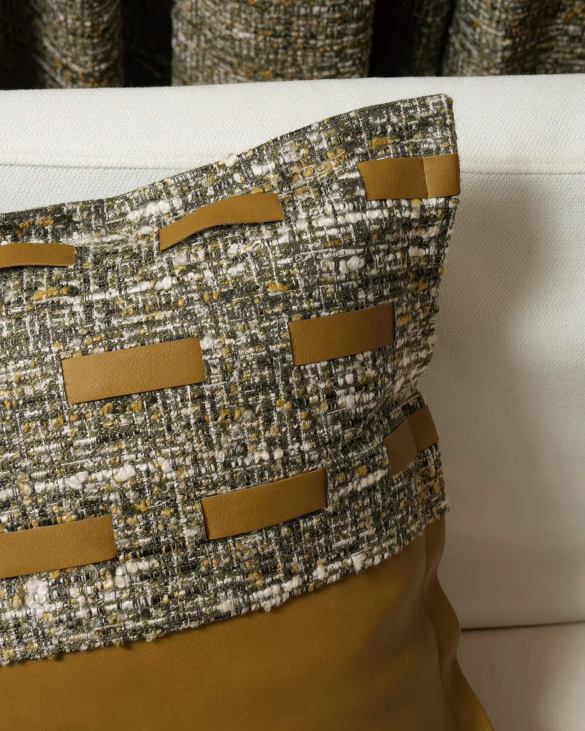 Juliette Textured Faux Leather Throw Pillowcase — image 8