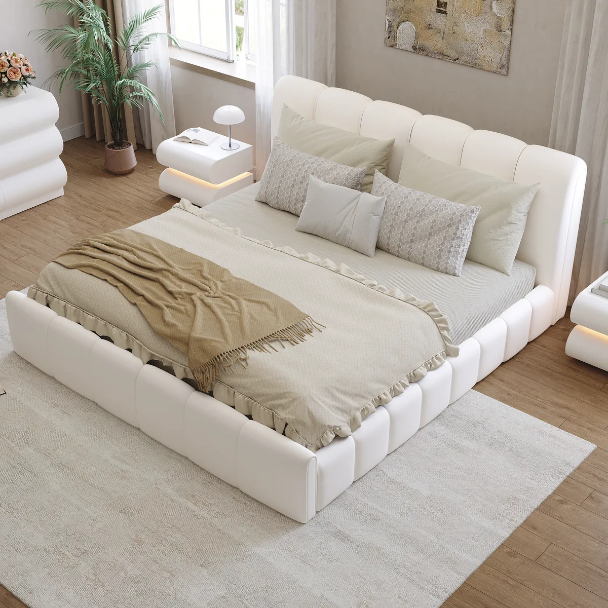 Humply Queen Faux Leather Storage Bed with Drawers — image 23