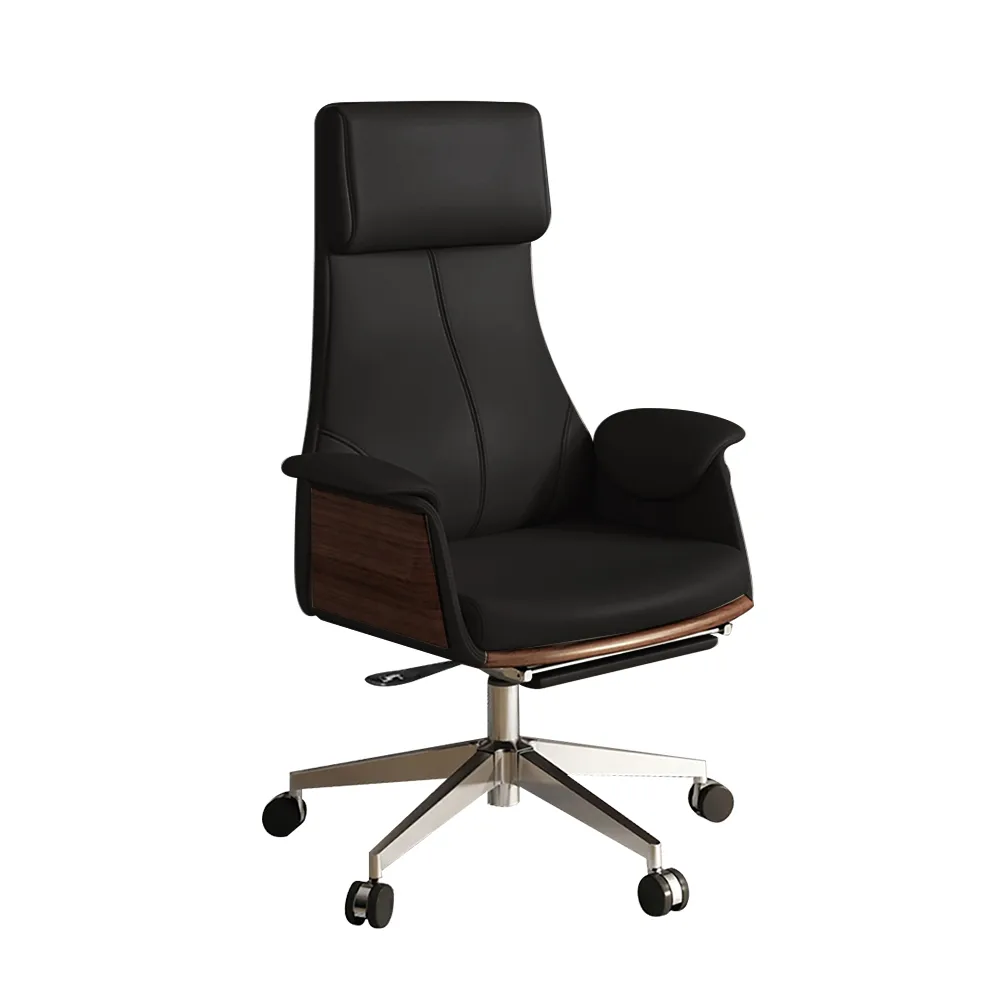 Reclining Leather Office Desk Chair High Back Adjustable Swivel — image 17