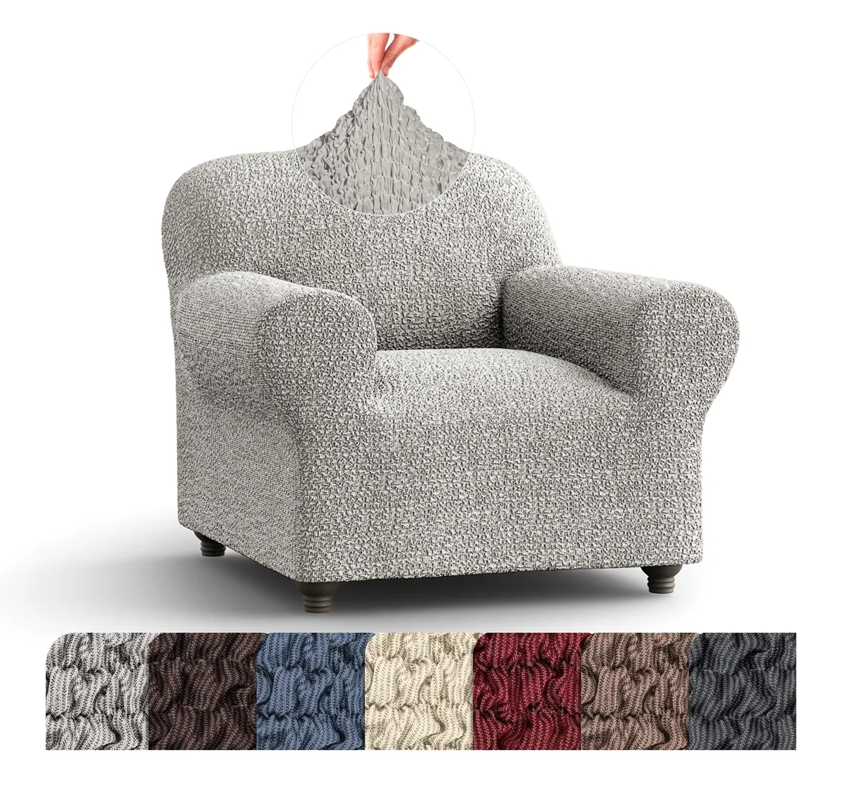 Armchair Slipcovers - 1-Piece Furniture Protector - Form Fit, Machine Washable - CottonRich Collection — image 13