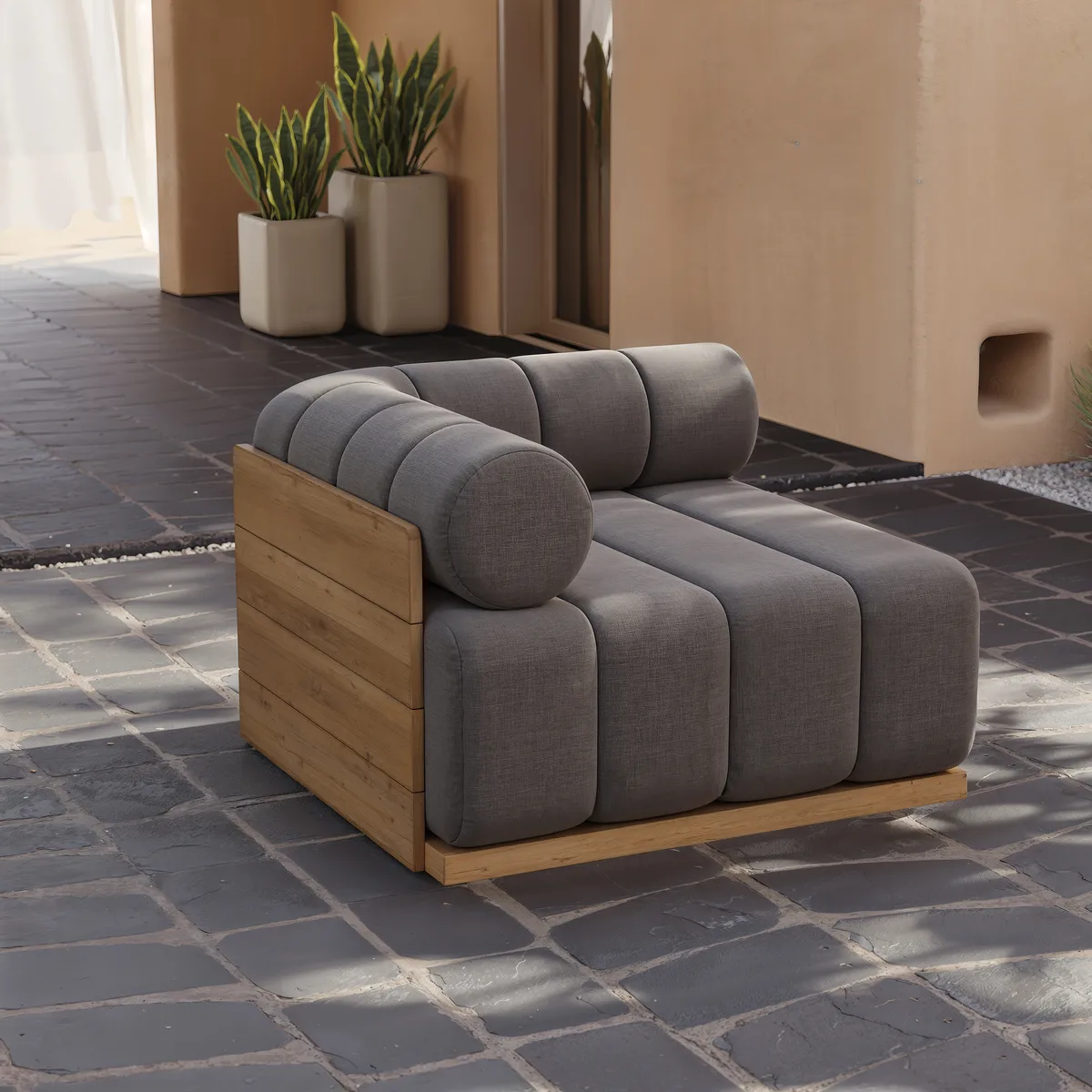 Resaro Outdoor 4-Piece Teak Modular Sectional Set — image 8