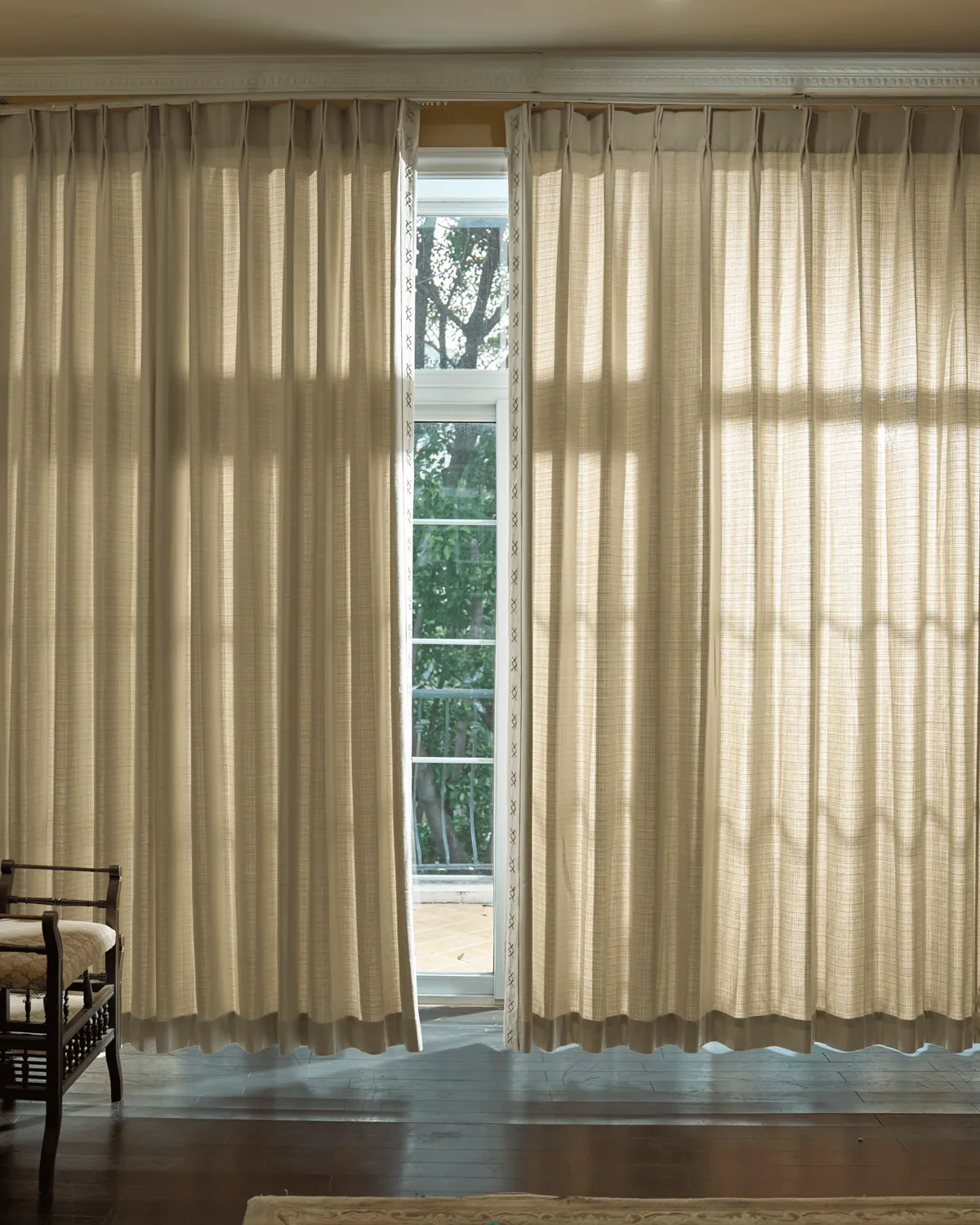 Arden Textured Custom Curtain with Trim