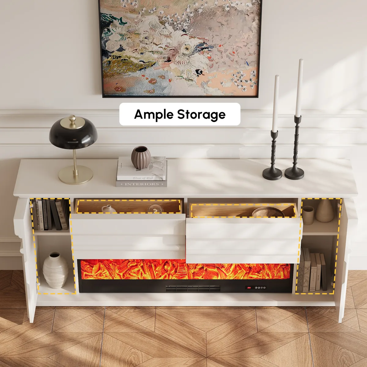 60" Electric Fireplace TV Stand with Remote Control — image 8