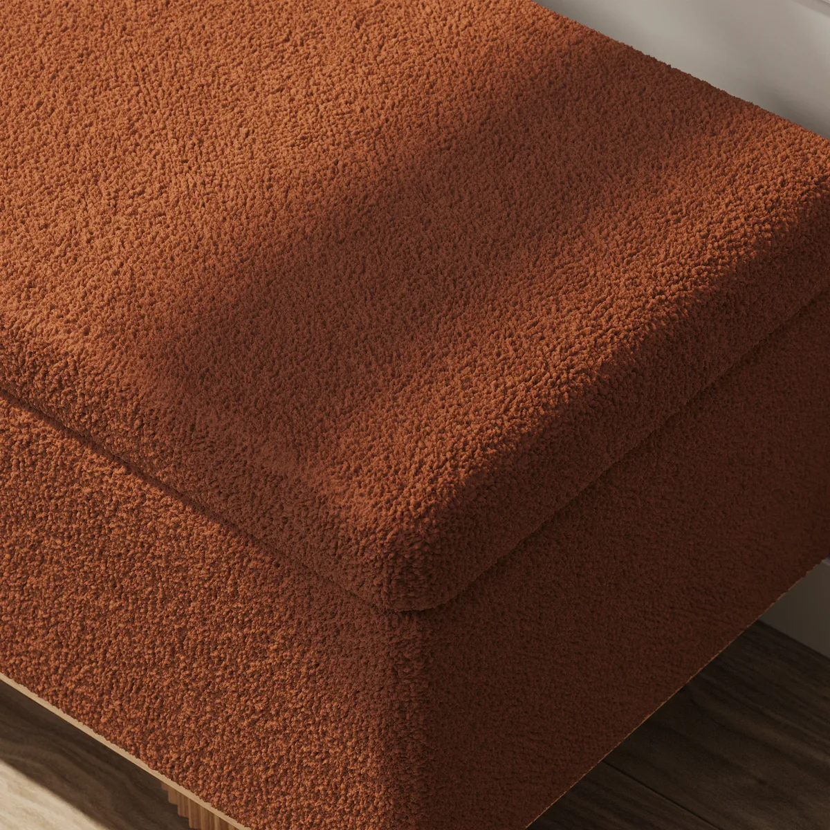 Teddy Fabric Fluffy Faux Fur Flip Top Wood Storage Bench — image 13