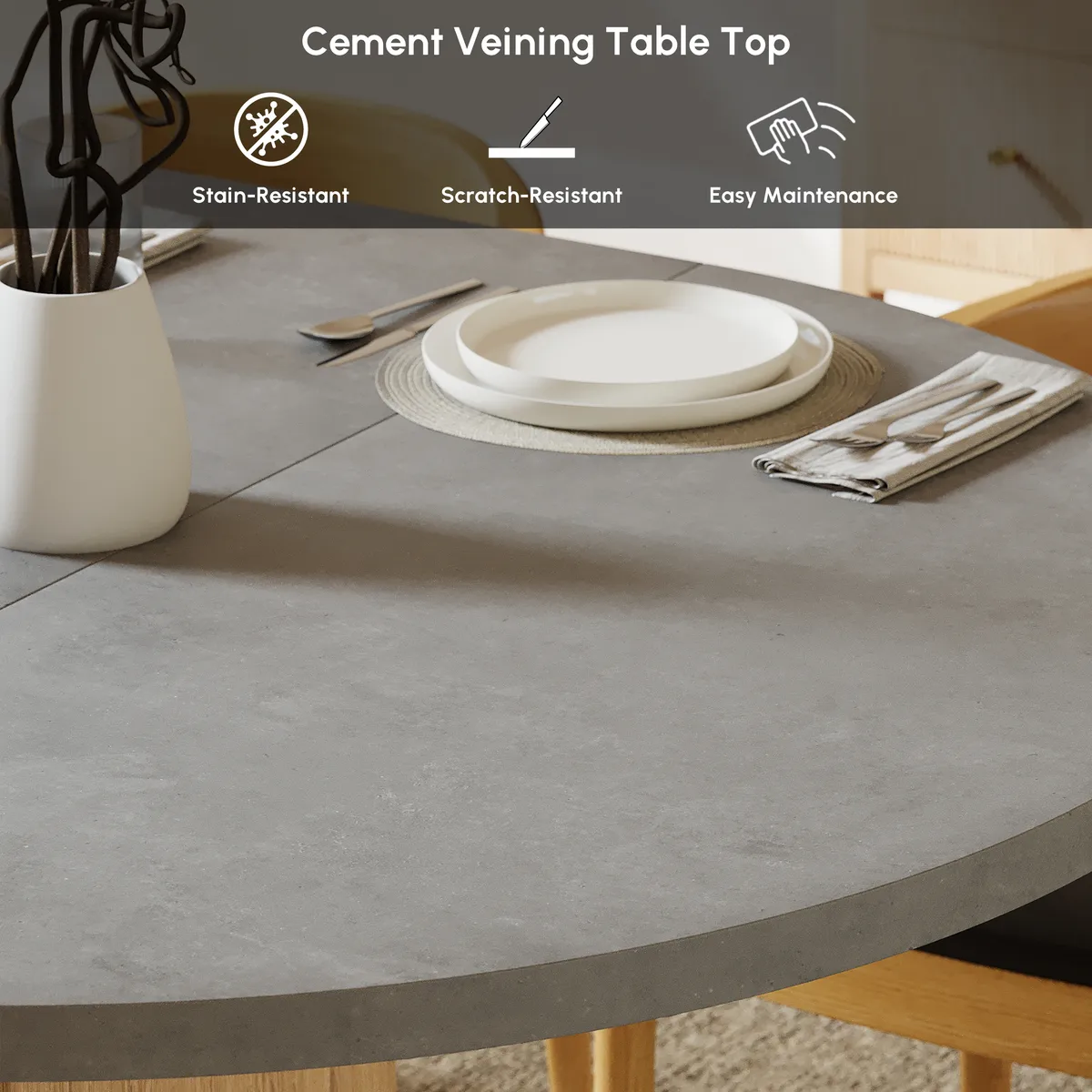 47"-63" Gray Extendable Dining Table Set — image 7