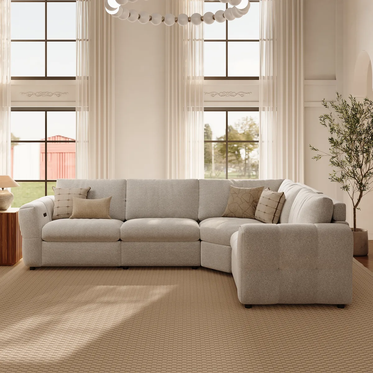 Glidio Chenille Power Reclining Sofa with Adjustable Headrests — image 2
