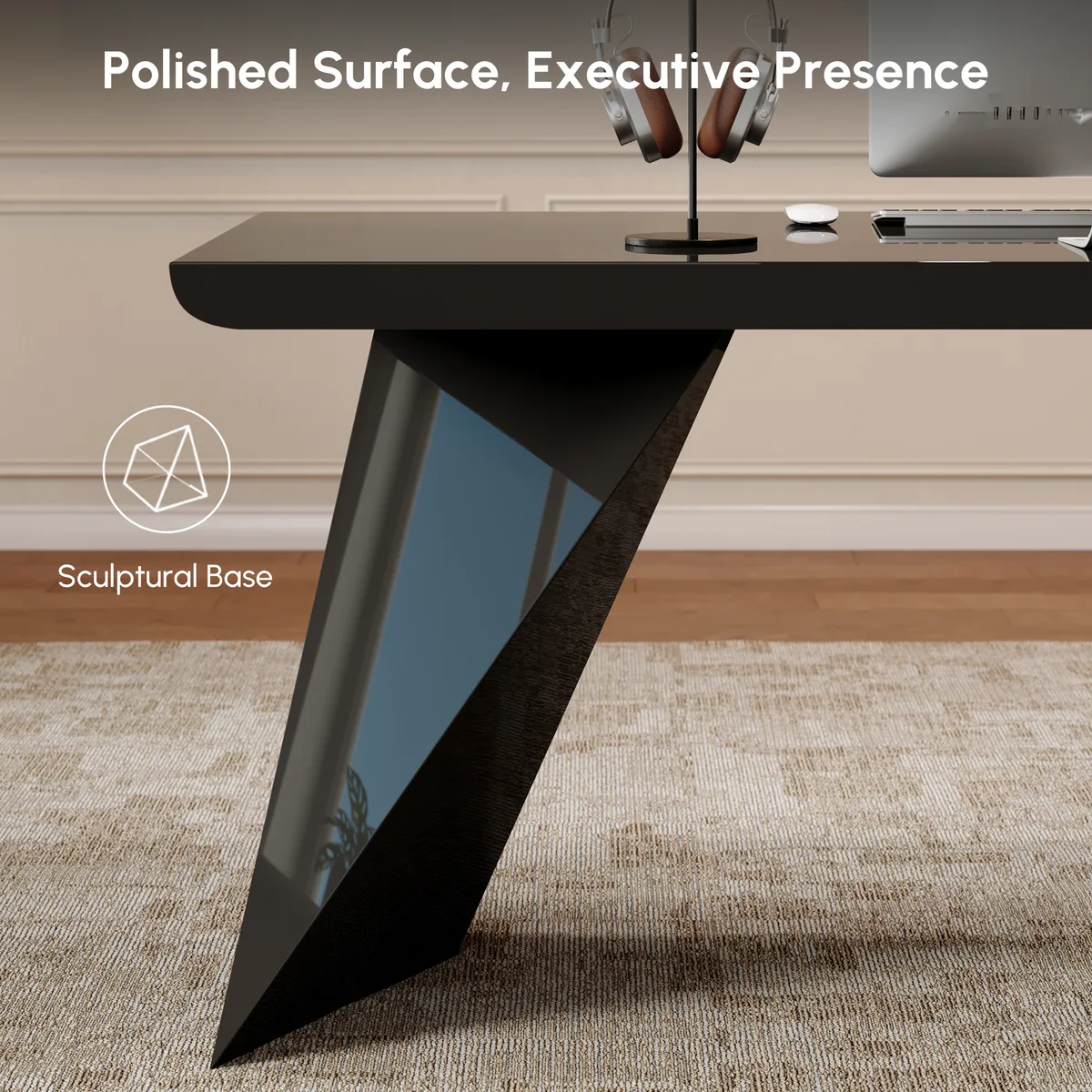 Modern 71" L-Shaped Whitewash Executive Desk with Storage, Left Hand — image 8