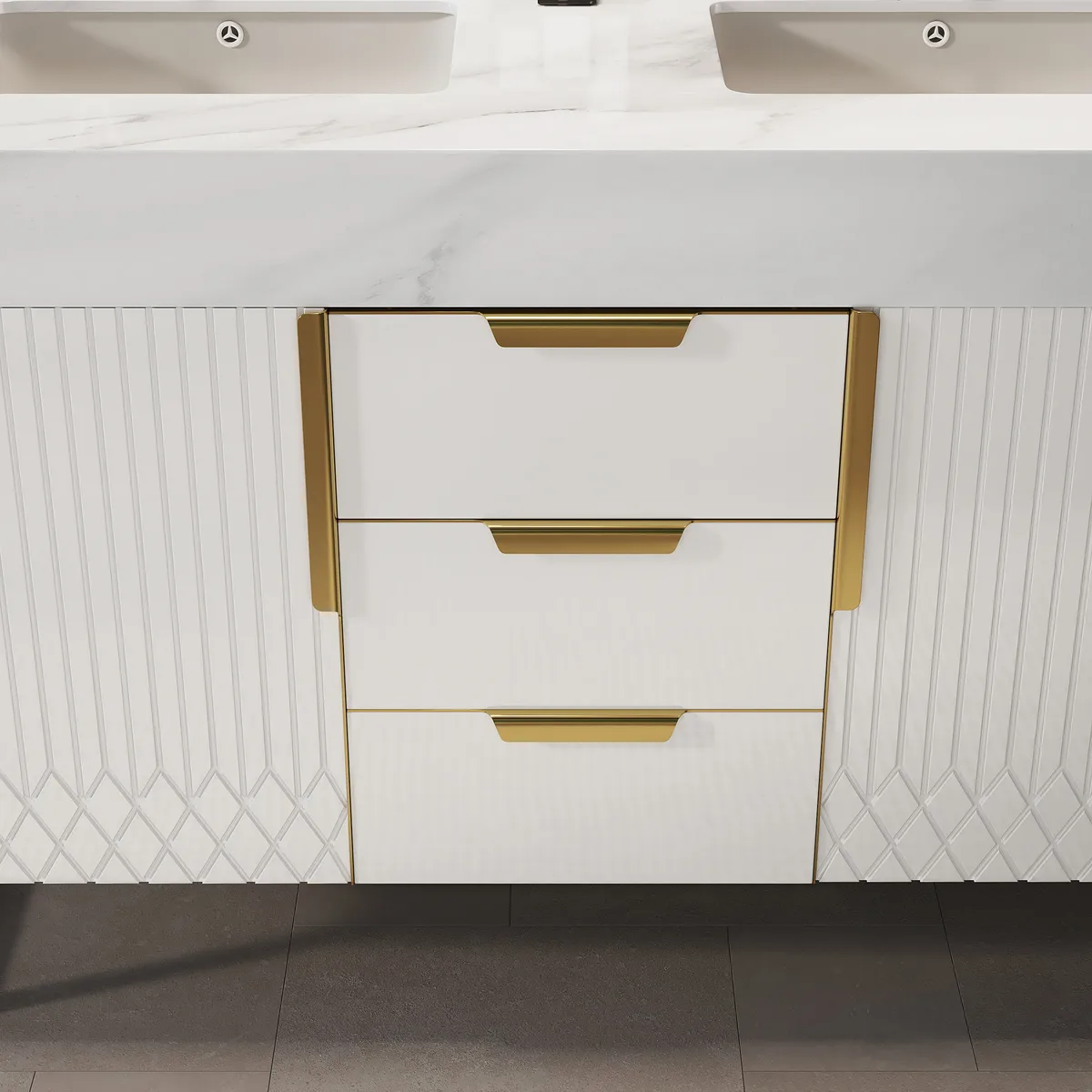 Aro Bathroom Vanity Set 47.2" Freestanding Bathroom Vanity Black with Double Sinks — image 16