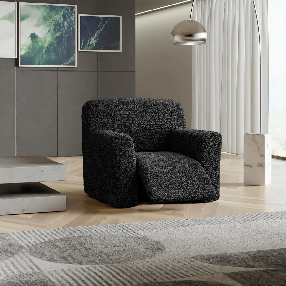 Recliner Chair Slipcover - 1-Piece Furniture Protector - Form Fit, Machine Washable -MicrofibraCollection — image 3