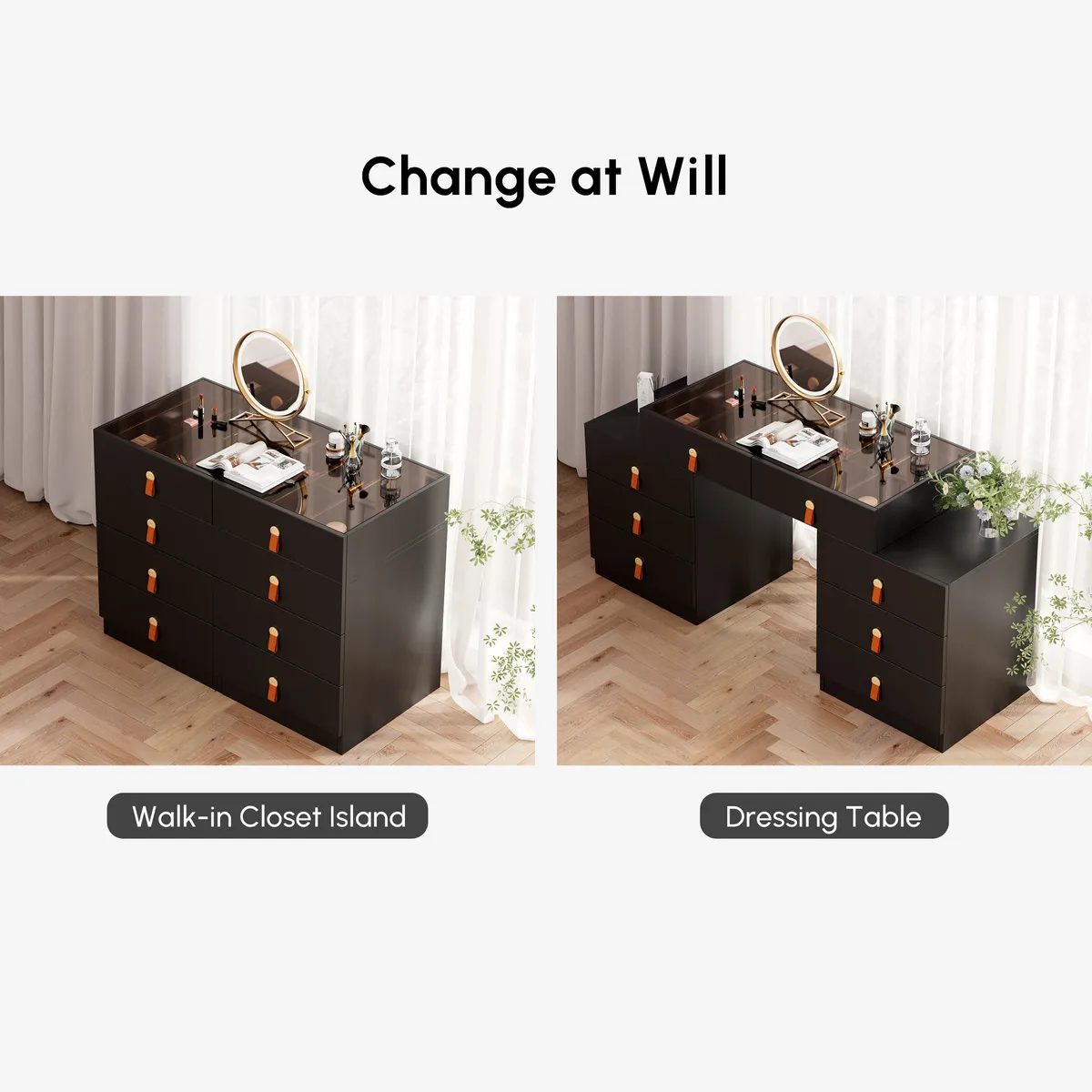 Extendable Makeup Vanity with Jewelry Storage Retractable — image 13
