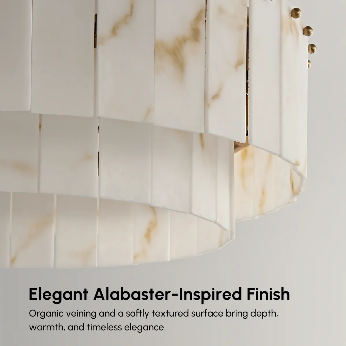8-Light Tiered Chandelier Alabaster-Look — image 7