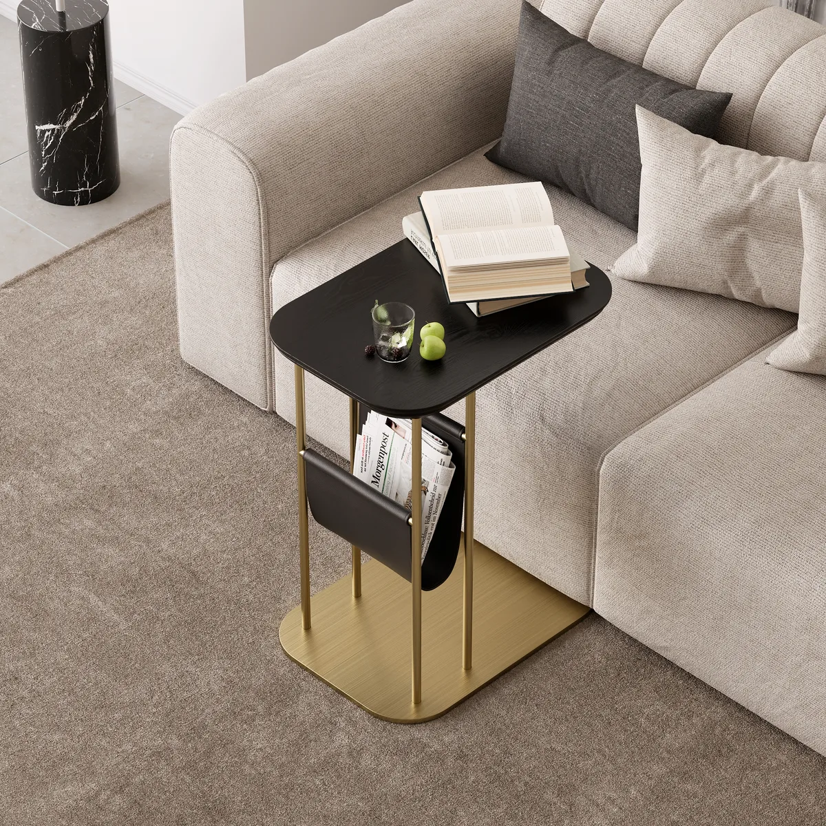 Modern Small C Shaped Rotating Side Table — image 7