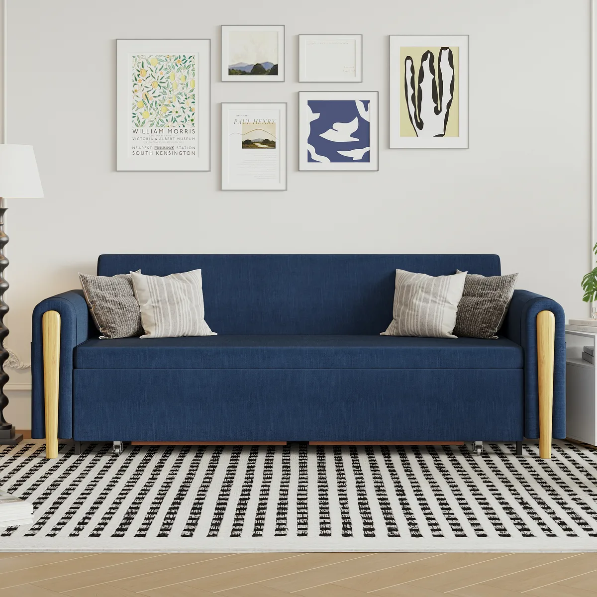Black Upholstered King Size Daybed with Trundle — image 15