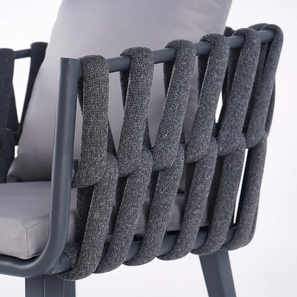 Outdoor Rope Weave & Aluminum Dining Chairs — image 18