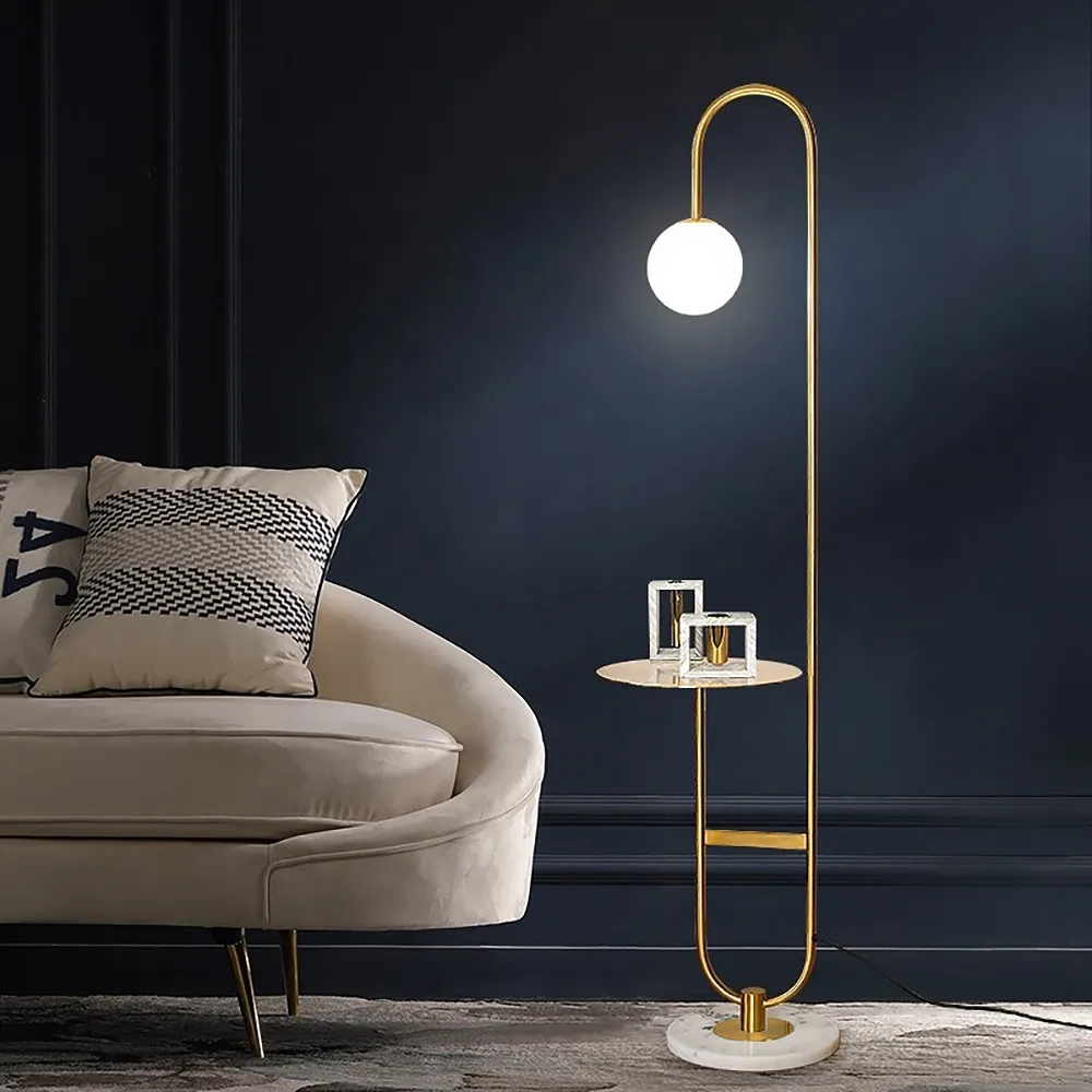 Globeal Set of two 60" Modern Floor Lamp with Shelf