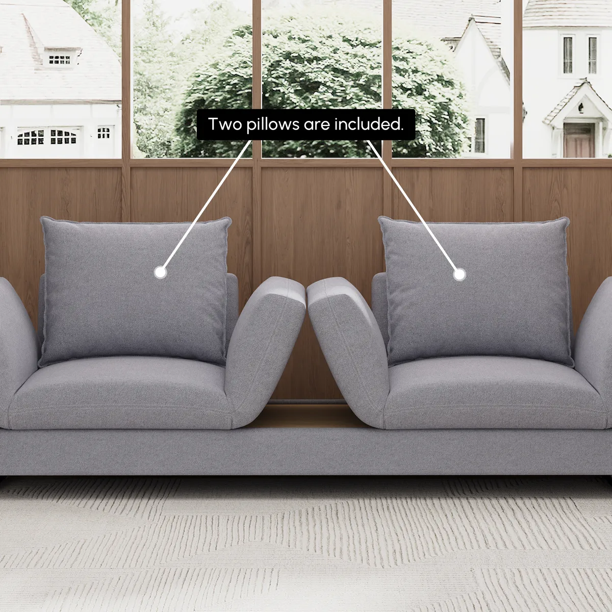 84" Rotatable Convertible Sleeper Sofa Cotton & — image 18