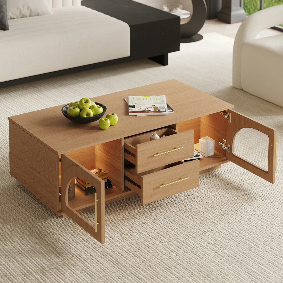 Arune Arched Glass Coffee Table Modern — image 14