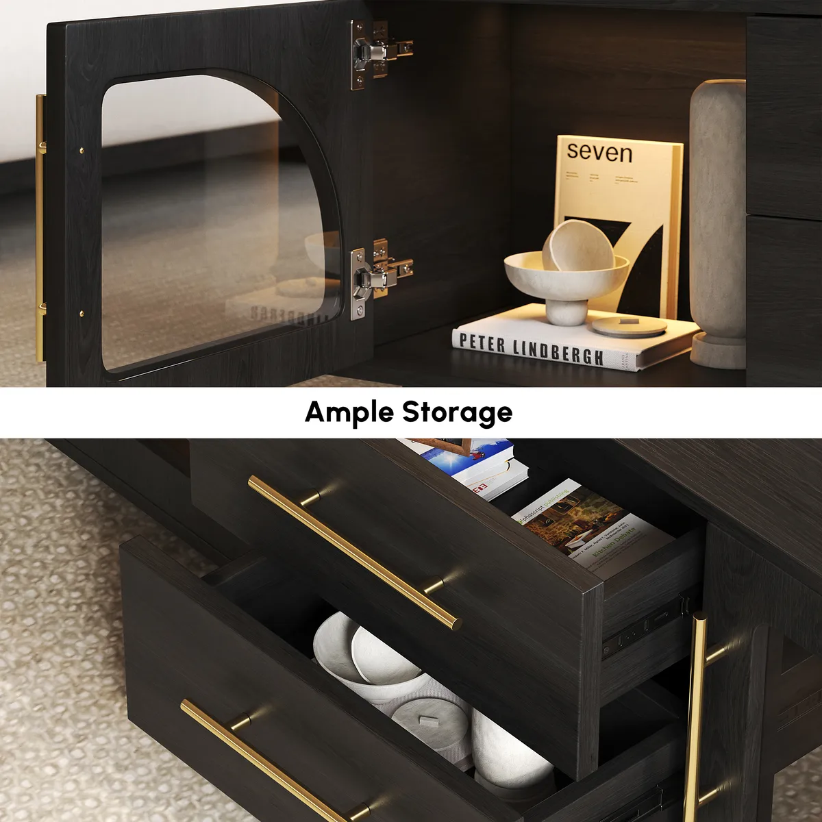 Arune Arched Glass Coffee Table Modern — image 9