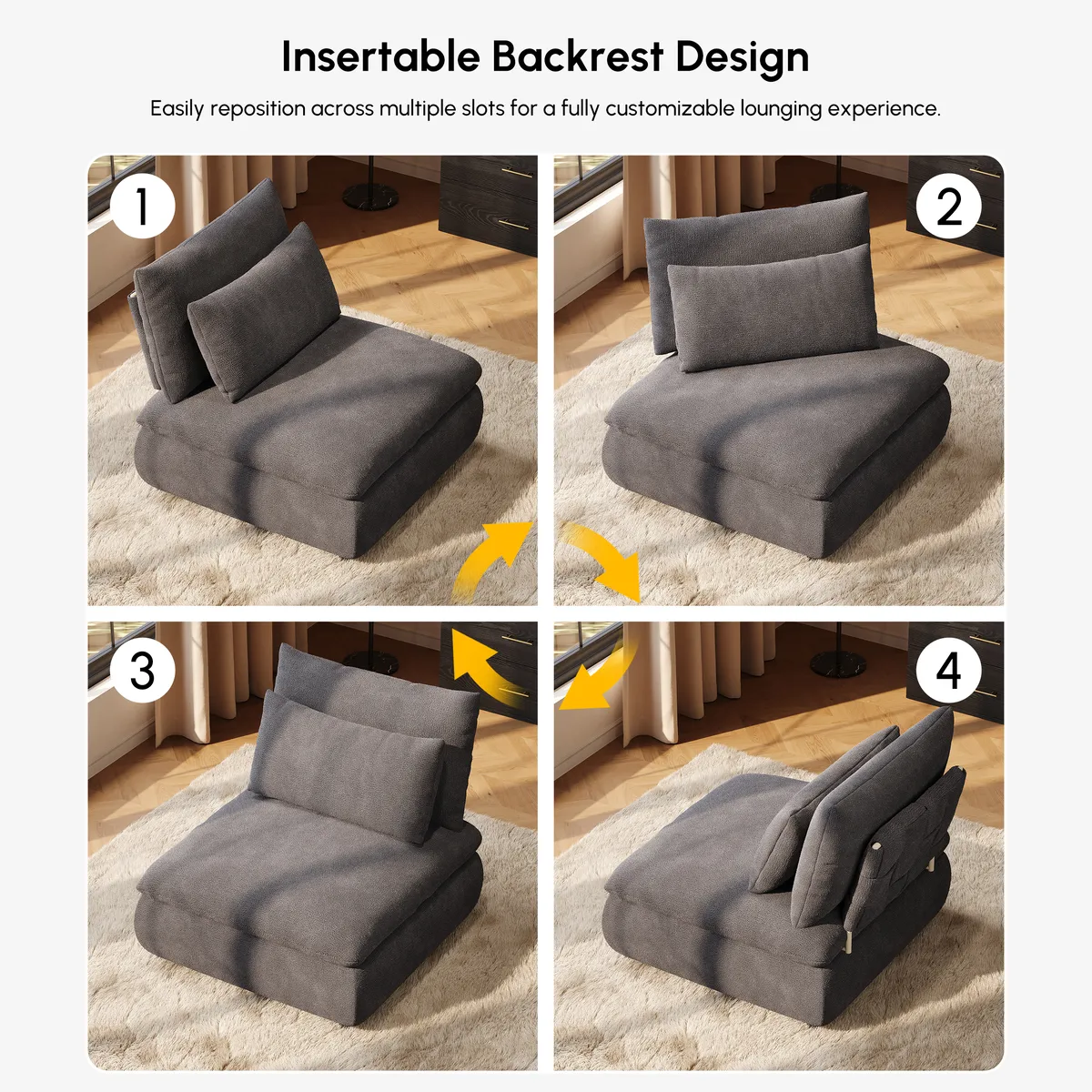 3-Piece Chenille Modular Sectional Sofa with Hidden Storage — image 17